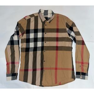 Authentic Burberry Brit Men's Button Up Long Sleeve Shirt Size LG